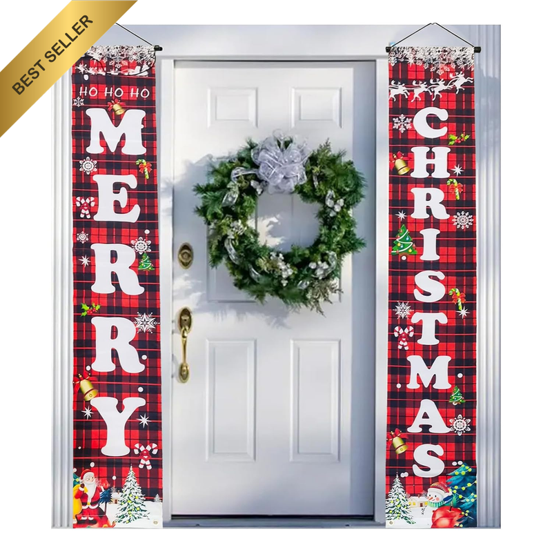 70 Inch Merry Christmas Banner Outdoor Indoor Porch Yard Garage Wall Decor