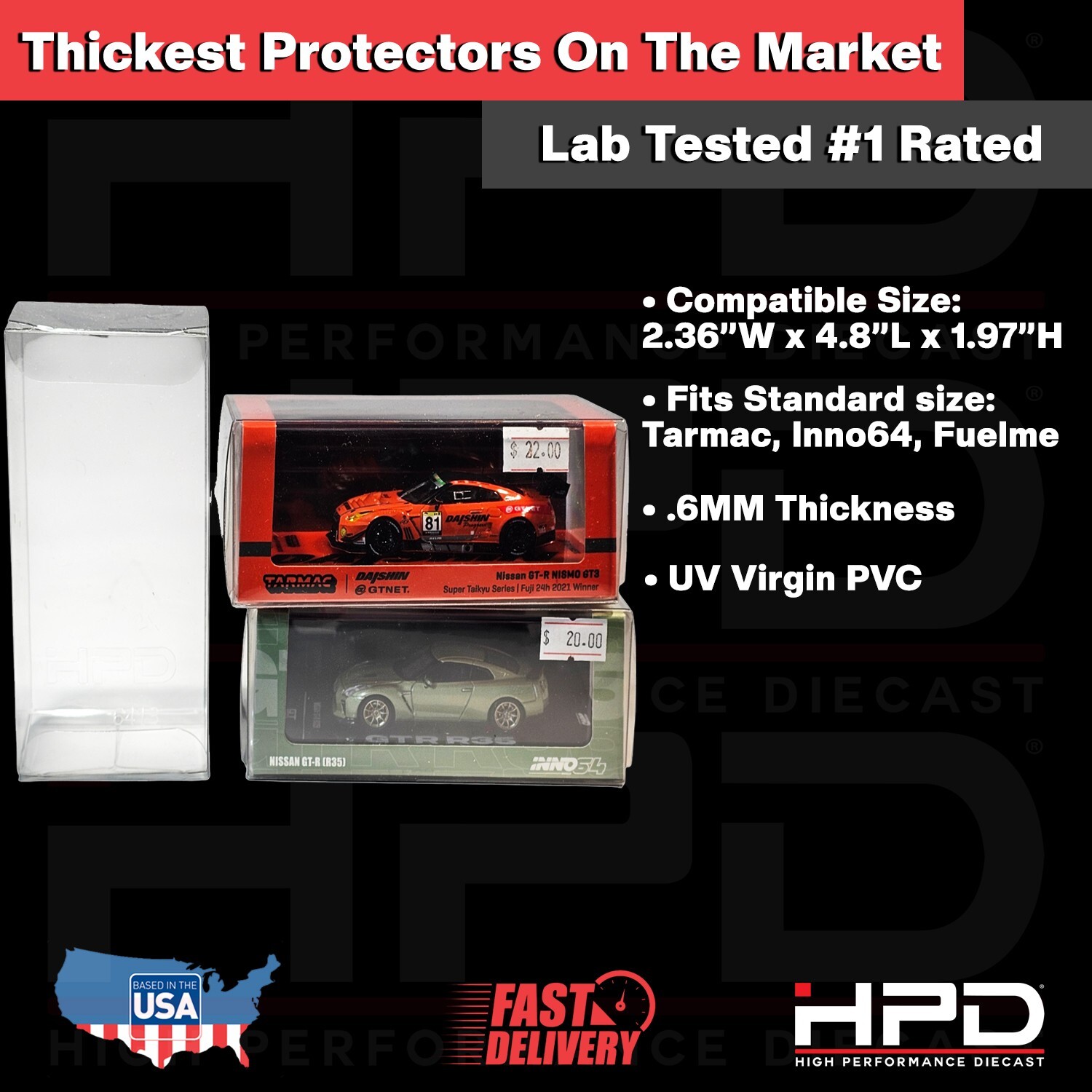 25 PACK HPD PROTECTOR CASE DUST COVER INNO64 TARMAC FUELME