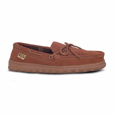 RJ's Fuzzies Men's Leather Moccasin Shoes for Indoor & Outdoor