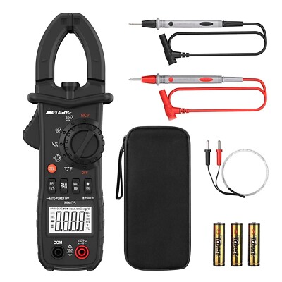 Meterk MK05 Portable Digital Clamp Meter 6000 Counts True RMS NCV AC DC Current