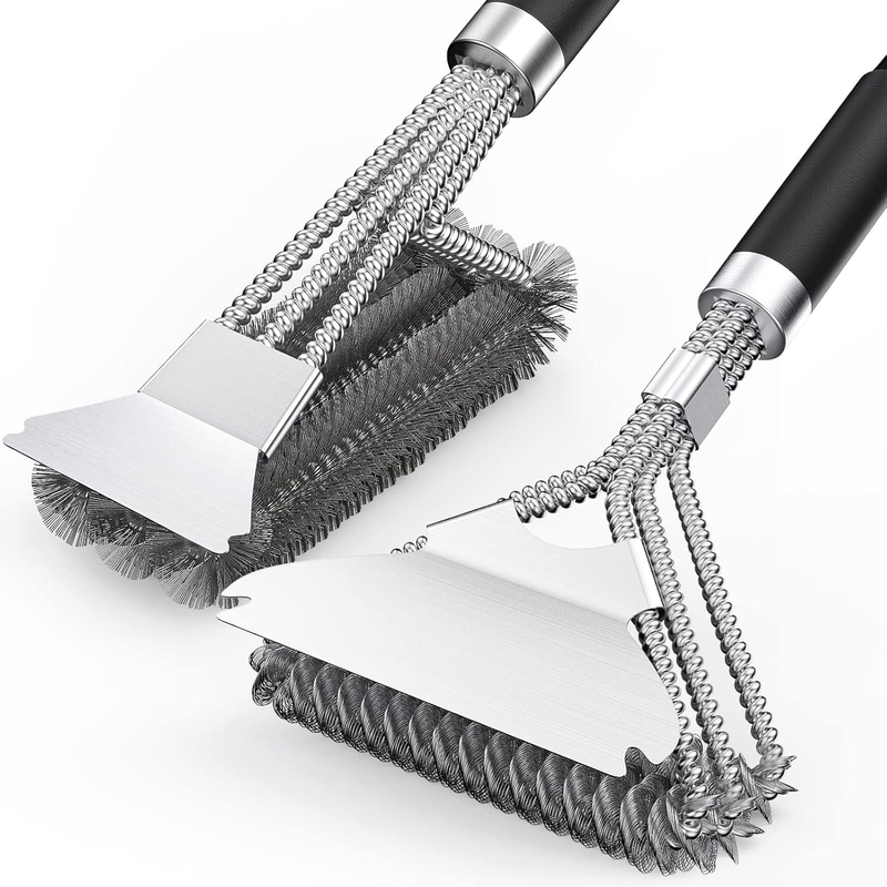 2 Packs BBQ Grill Brush, BBQ Brush Cleaner for Grill, Stainless Steel BBQ Cleani