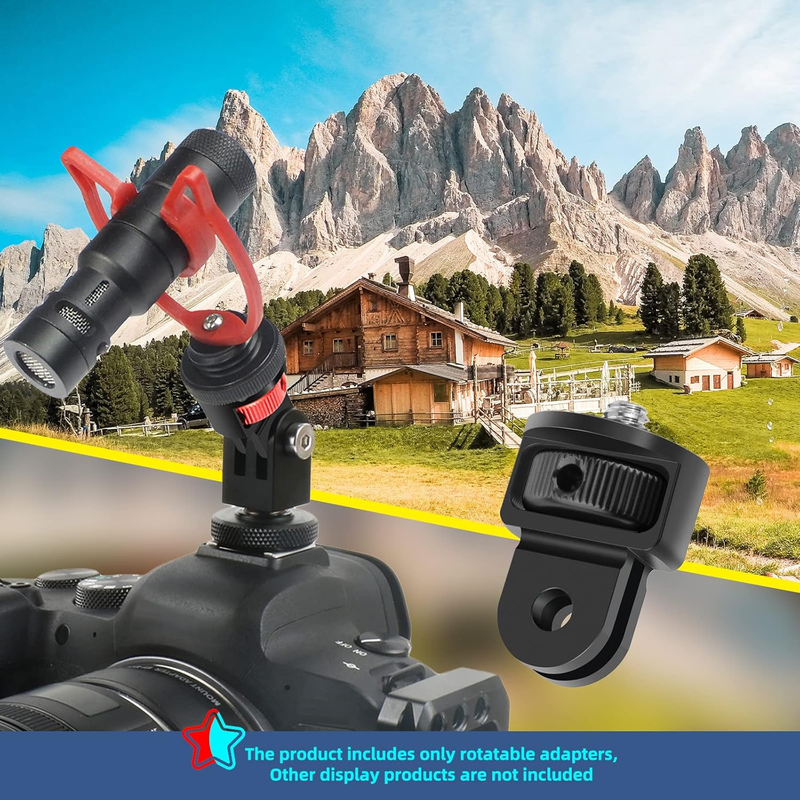 2 pack Camera Tripod Mount for Gopro Adapter, 360° Adjustment 1/4