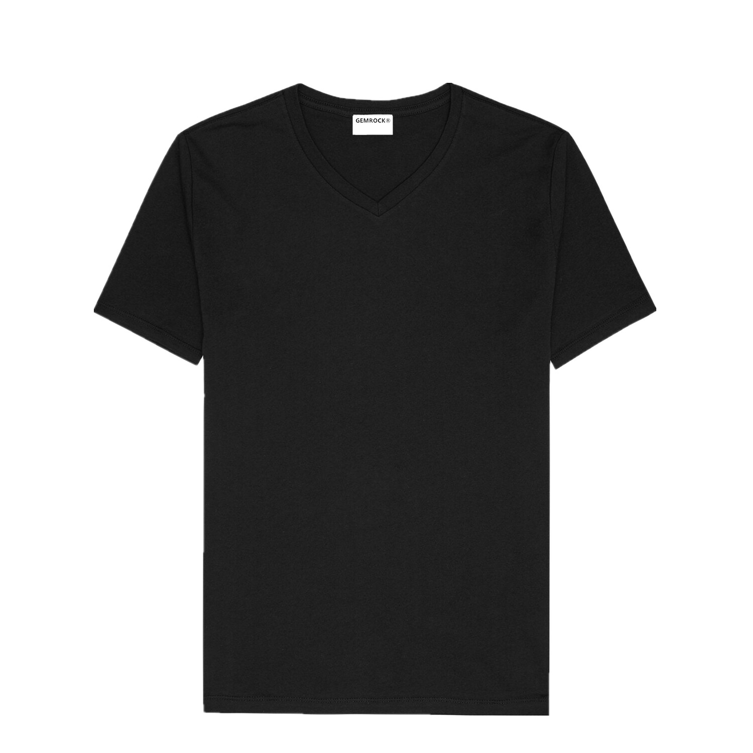 or 6Pcs Black Men 100% Cotton Crew-Neck 