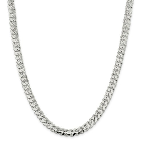 Pre-owned Accessories & Jewelry Sterling Silver Solid 7.8mm Polished Domed Curb Chain W/ Lobster Clasp 20" - 26"