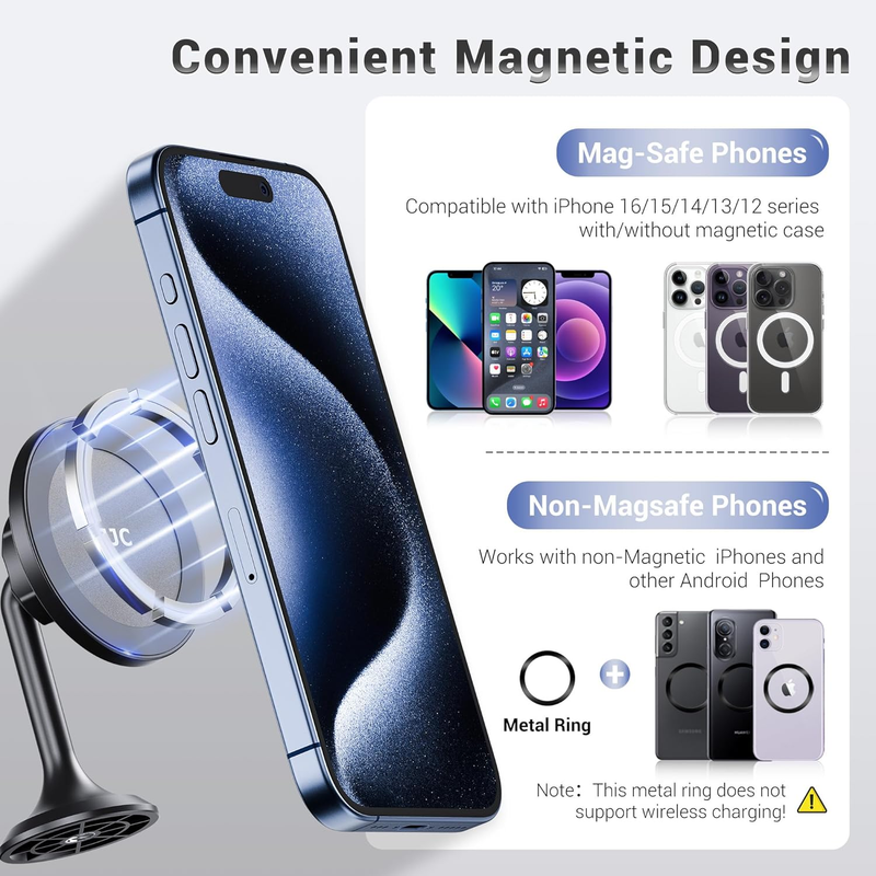 Magnetic Phone Tripod Mount Adapter with Arca Base & 1/4" Screw Hole, 60° Tilt P