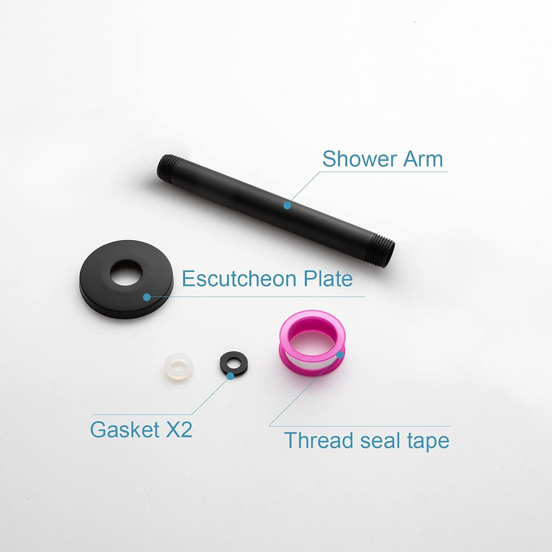 Shower Arm with Flange 6 Inches Ceiling Mount Replacement Rain Shower Head