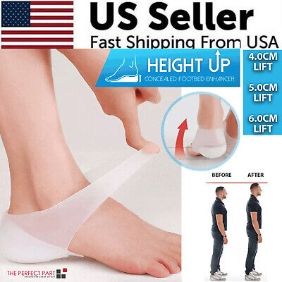 Concealed Footbed Enhancers Invisible Height Increase Silicone Insoles Pads USA