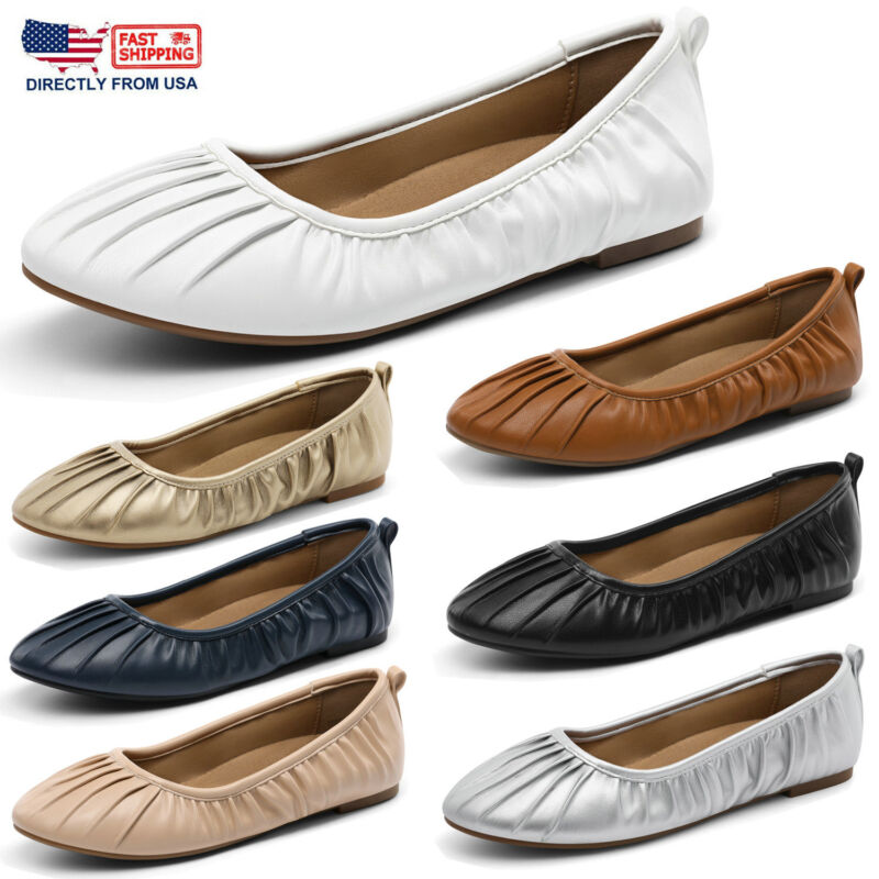 Womens Flats Shoes Round Toe Classic Ballerina Dressy Casual Ballet Flats Shoes