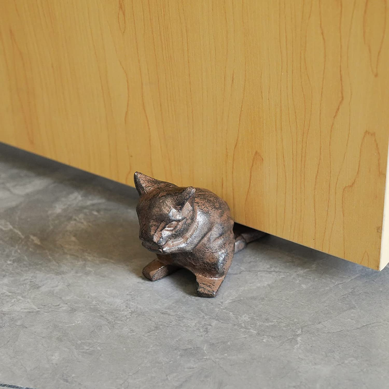 Decorative Door Stopper Security Wedge - Heavy Duty Cast Iron Squirrel Door Stop