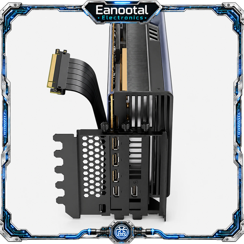 GPU Riser Cable Kit, PCIe 3.0/4.0 x16 Graphics Card Extension Cable with Vertica