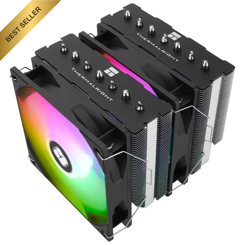 PS120SE ARGB CPU Air Cooler, 7 Heat Pipes CPU Cooler,Dual 120Mm TL-C12B-S V2 PWM