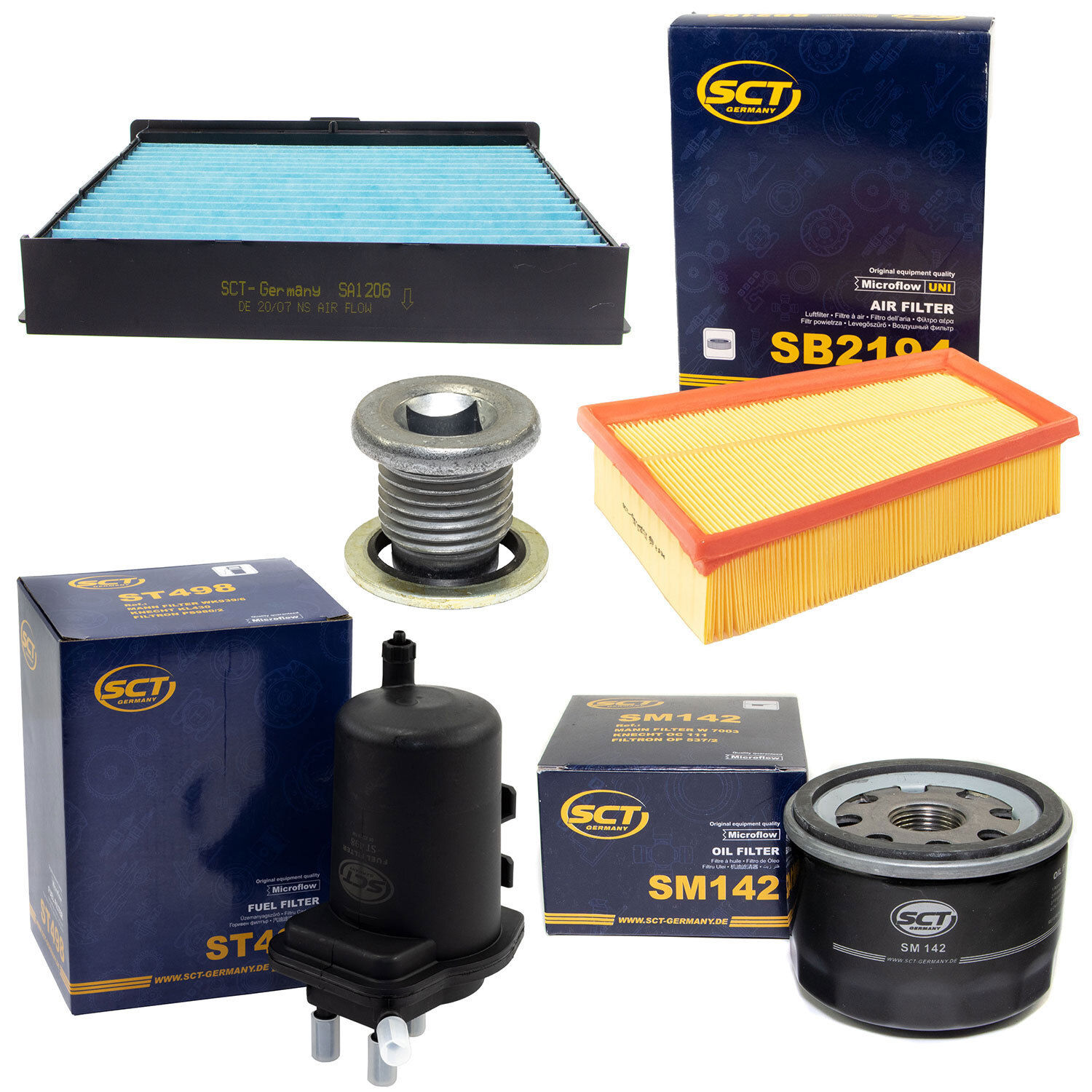 Filter Set Kraftstoff-ÖL-Luft-Innenraum + Schraube für Renault Scenic II Grand 