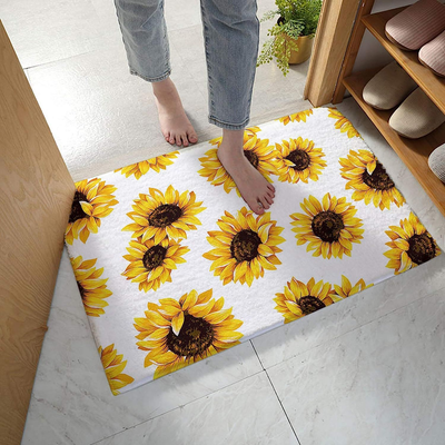 Yellow outlet bathroom rug