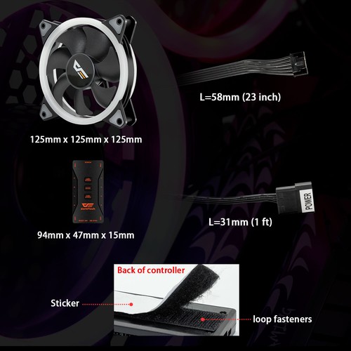 Aigo Aurora DR12 PRO Kit 3-Pack RGB LED 120mm High Performance Case