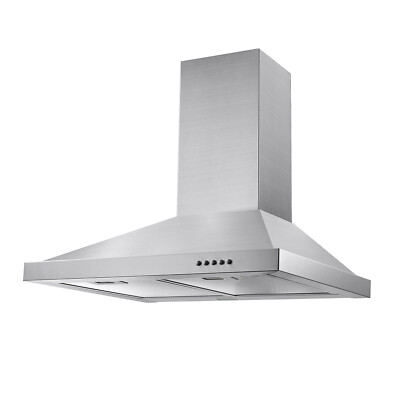 30 inch Wall Mount Range Hood Stainless Steel 450CFM Kitchen Vent w/LED New