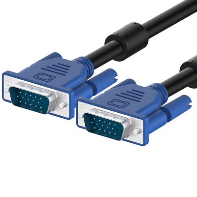 6' FT FEET 6FT SVGA VGA M/M LCD LED Monitor BLACK VGA Cable Male to Male