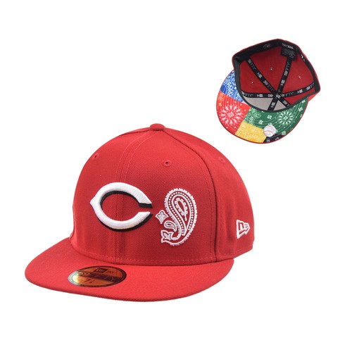 

Мужская приталенная шляпа New Era Cincinatti Reds Paisley Pack/Bandana 59Fifty красная, Red-multi