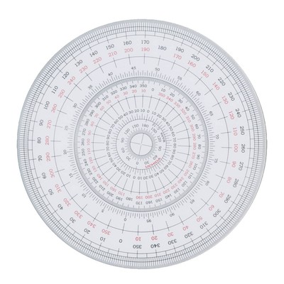 1-822-0000 Uchida Drafting Instrument Total Circular Protractor 4.7 inches 12 cm