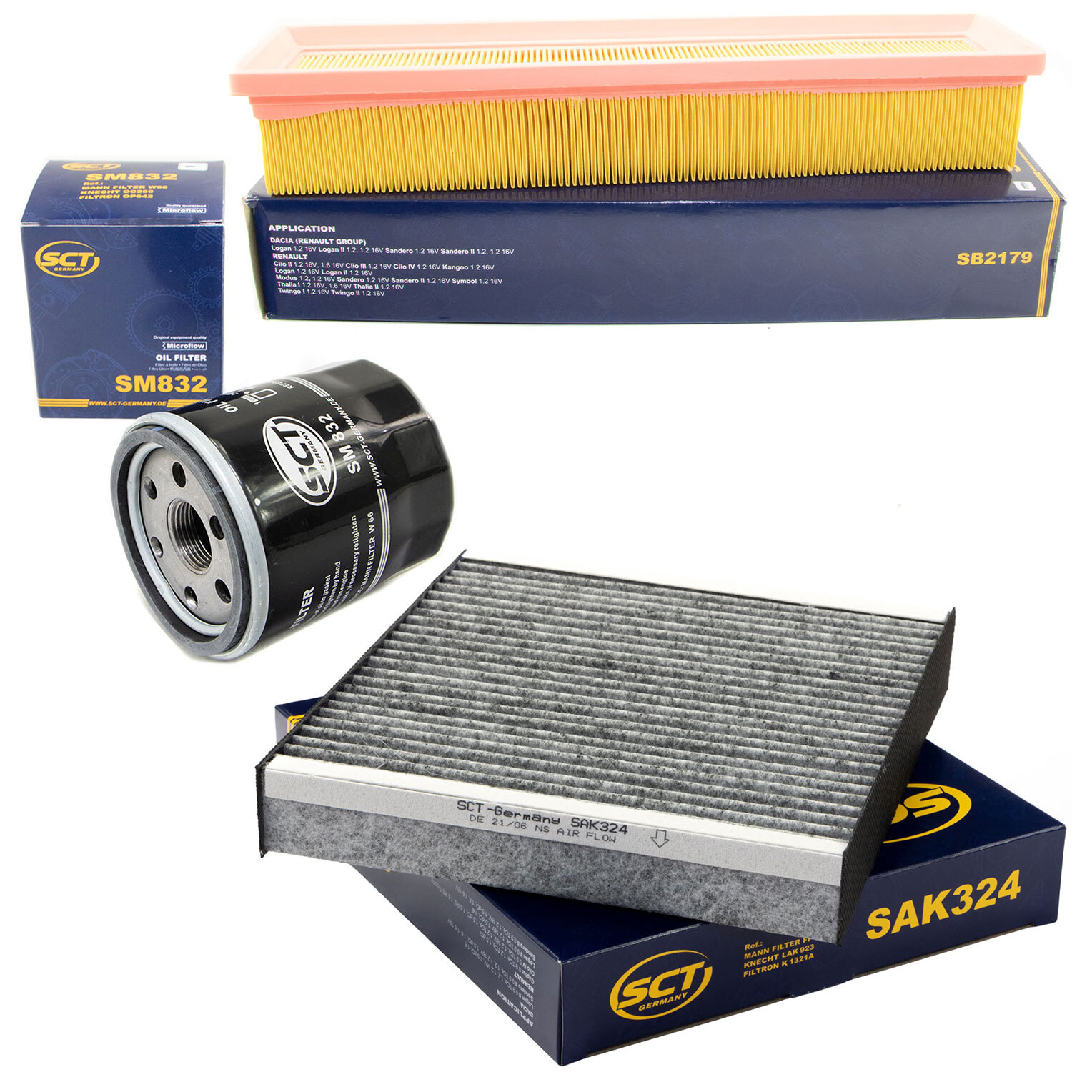 Inspektionspaket Filterset SCT für Dacia Logan II Sandero II Renault Clio IV 1.2