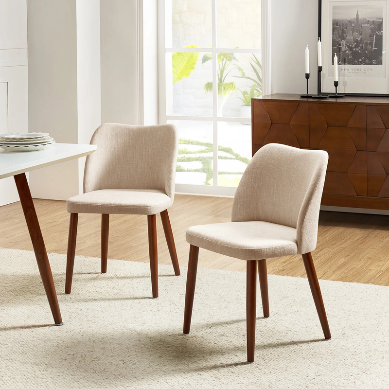 S Set Of 2 Fabric Upholstered Armless Accent Side Chair