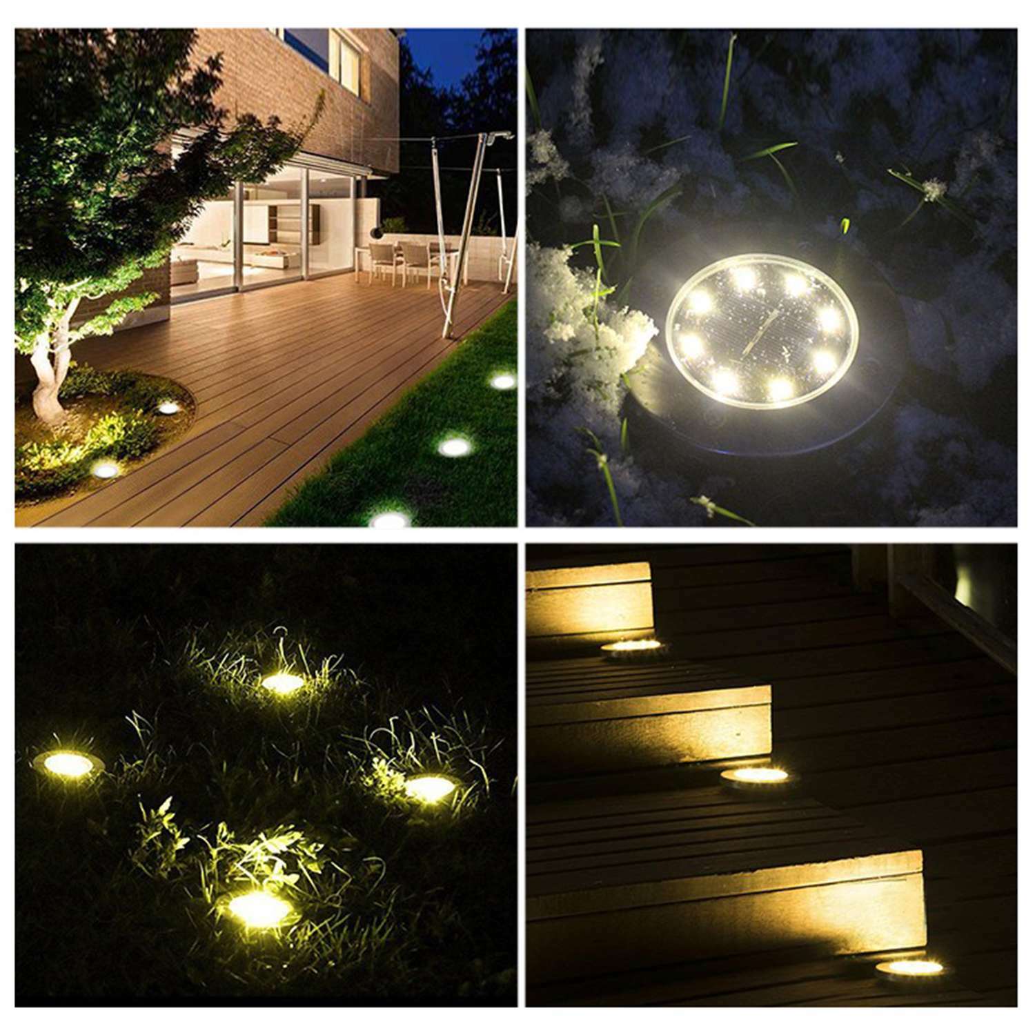 4/10er Set Solar Bodenleuchte Solarlampe Solarleuchte