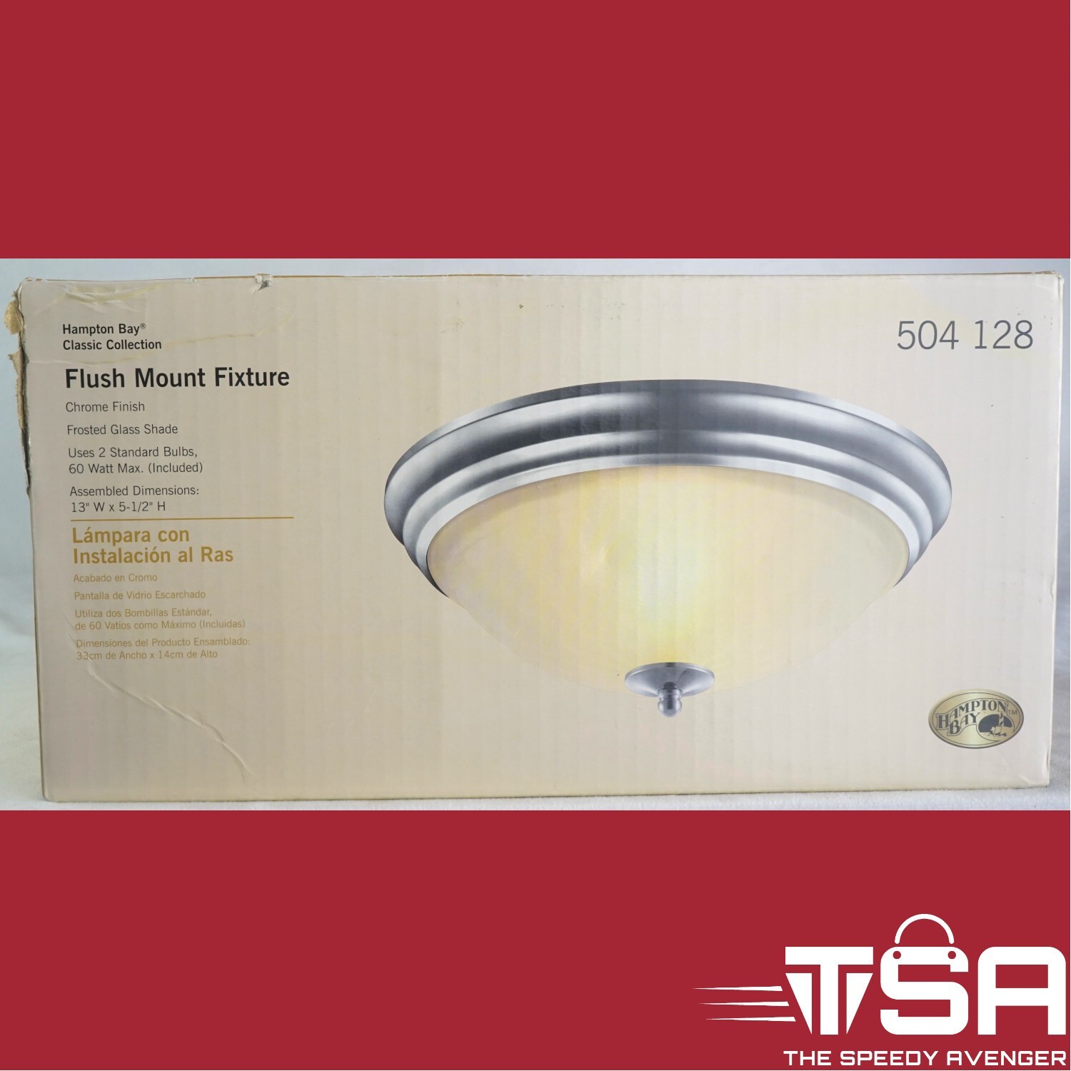 Hampton Bay Chrome 2-Light Flushmount Flush Mount Ceiling Light Fixture DXG1012