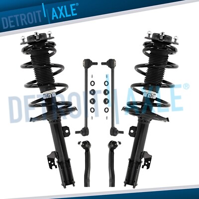 Front Struts w/Coil Spring + Sway Bars + Tie Rods for 2011 - 2014 Toyota Sienna