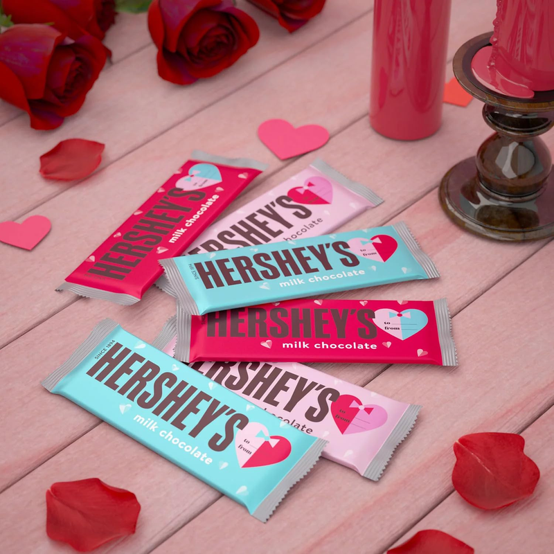 Hershys Exchange Milk Chocolate Mom Gifts 6PK Full Size To&From Pink - Red & Blu