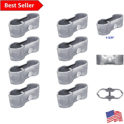 Saddle Clamp Connectors for Temporary Chain Link Fences - Pack of 8, Galvanized