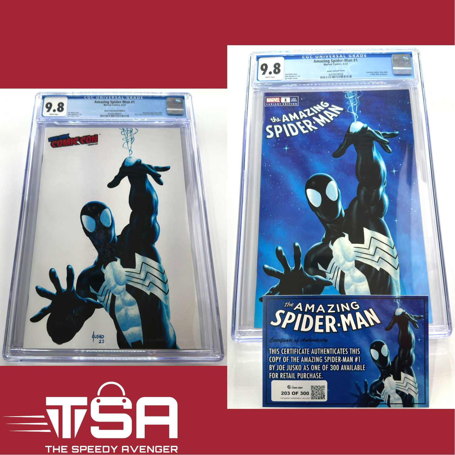 THE AMAZING SPIDER-MAN #1 (Vol 6) 2022 Joe Jusko Trade + Virgin NYCC CGC 9.8