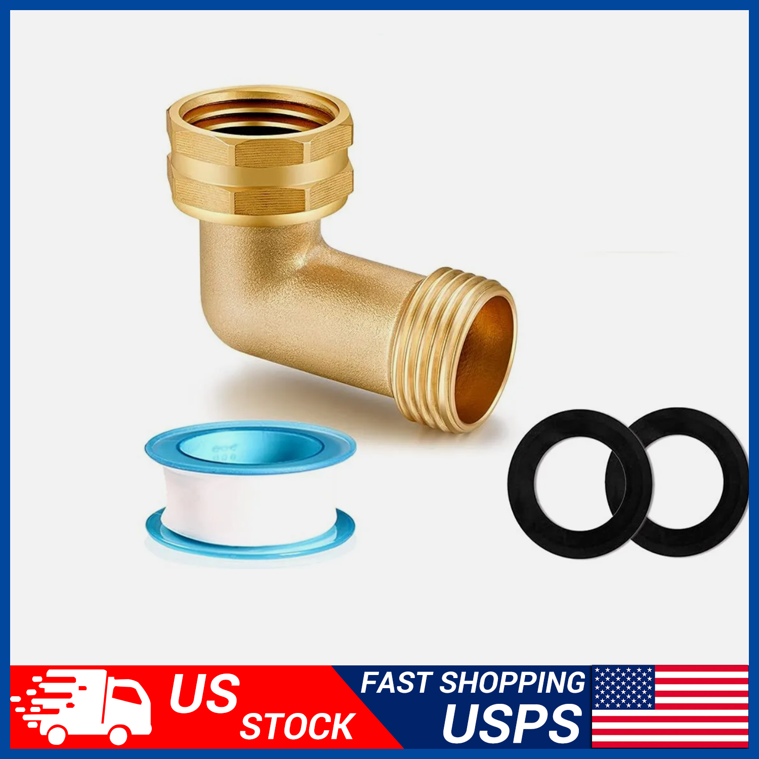 Elbow Connector 90 Degree Brass Hose Elbow 3/4inch Heavy Duty