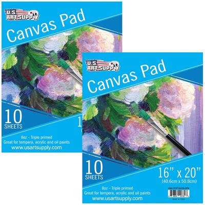 Artistic Bliss 9x12 Canvas Paper Pad - Acid-Free, Triple Primed, 10-Sheet, 8-Oun