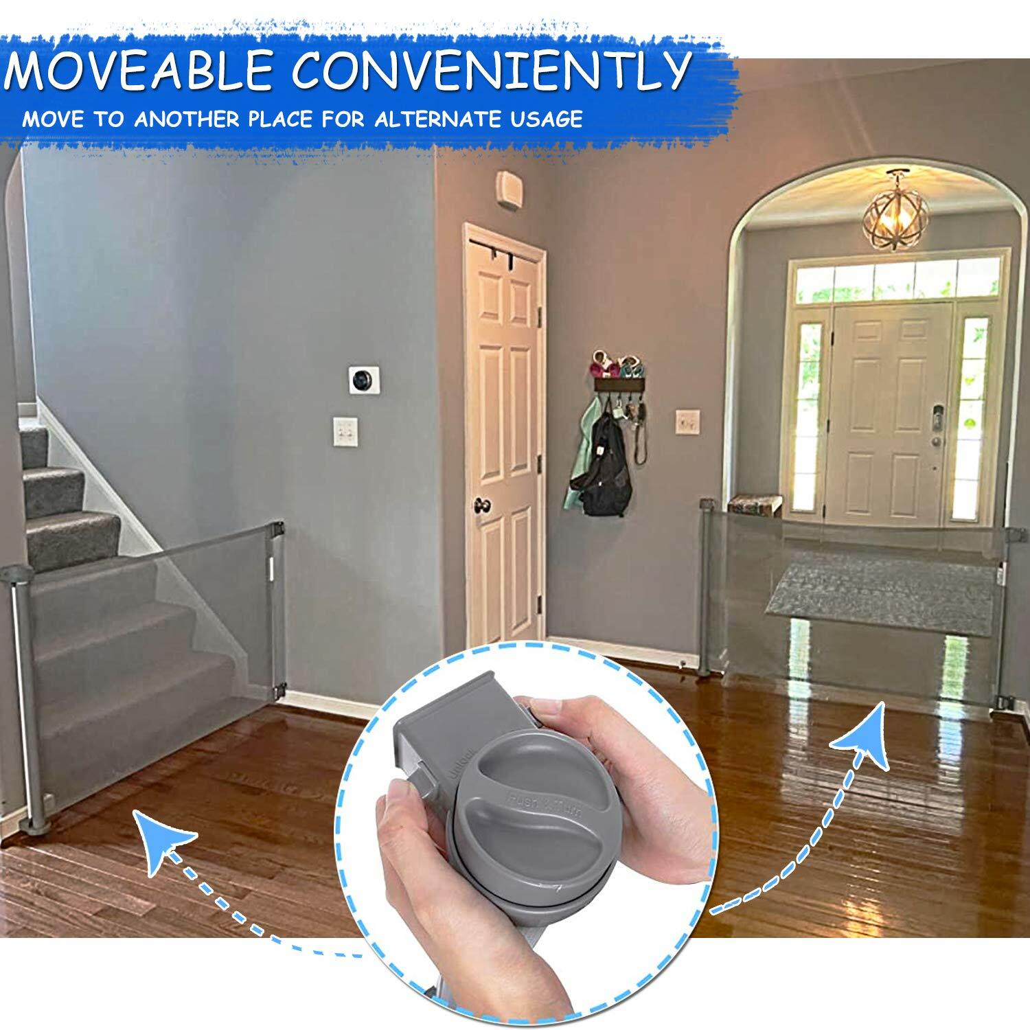 Babepai Retractable Baby Gate Door Indoor/Outdoor Extra ...