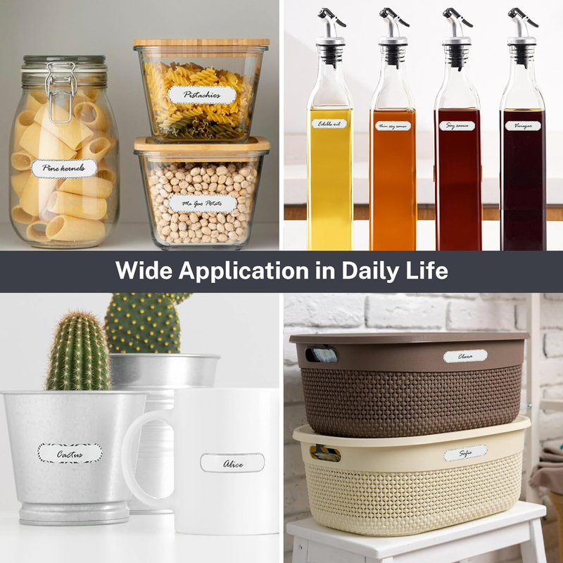 100 Pcs Waterproof Bottle Labels, Removable Write-On Stickers, Reusable Custom N