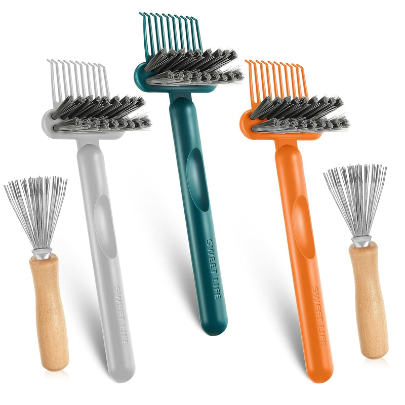 Suclain 5 Pcs Hairbrush Cleaner Tool Comb Set Mini Hairbrush Dirt Remover