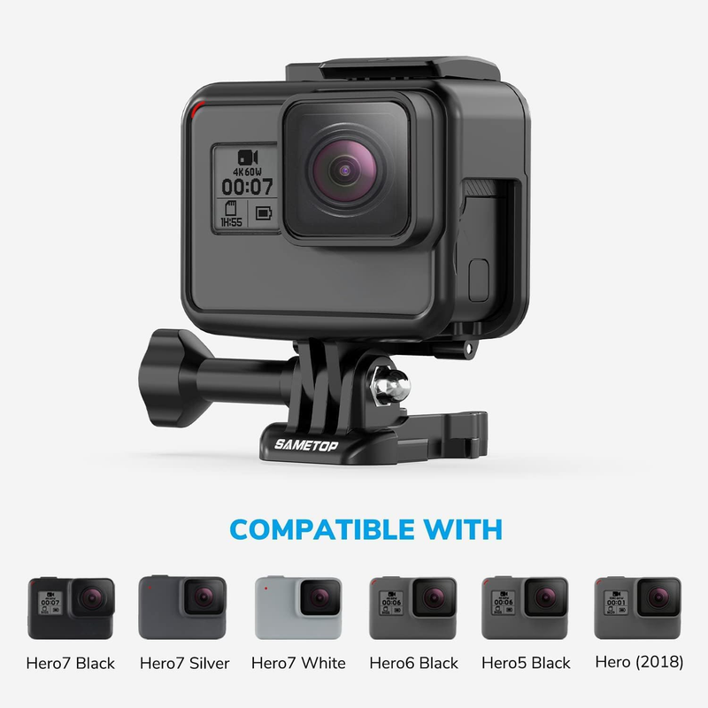 Frame Mount Housing Case Compatible with GoPro Hero 7 Black, 7 Silver, 7 White,