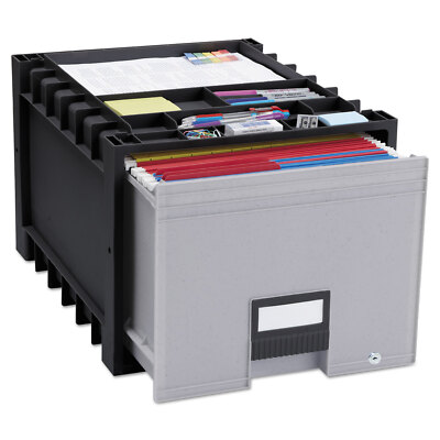 Storex Plastic Archive Storage Box with Lock Letter Size Black (61178E02C)