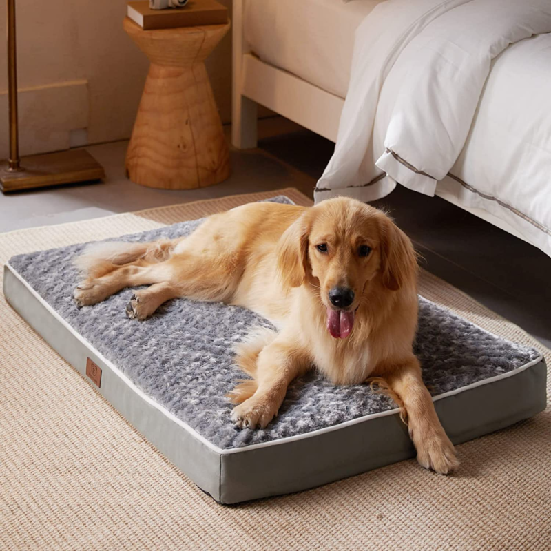 Chew Proof Dog Bed For Large 42 X 30 X 4 Inch Grey