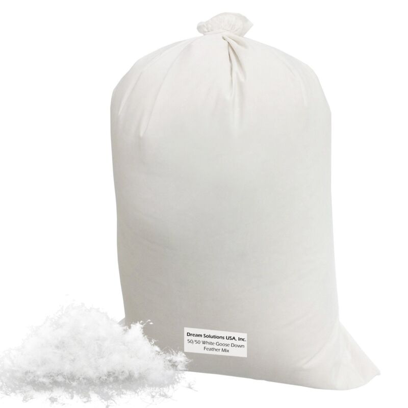 Bulk Goose Down Filling (4 Lbs) 50/50 100% Natural White Down And Feather –...