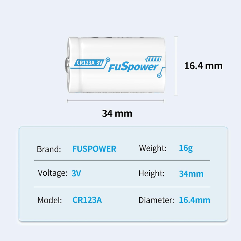 CR123A DL123A CR17335 123A 123 3V Lithium Battery 1500mAh for Photo Camera 2pcs