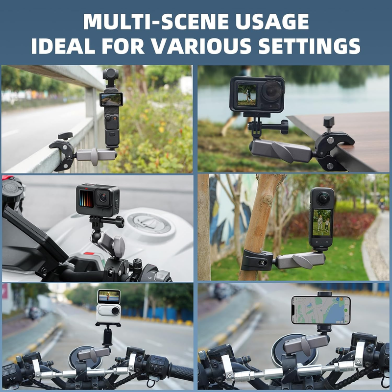 Pocket 3 Camera Bike Mount Clamp Motorcycle Handle Holder Aluminum for Insta360