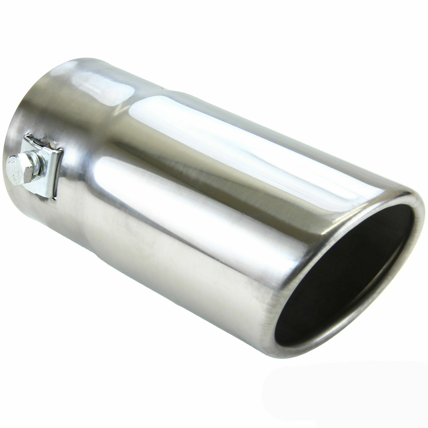 EDELSTAHL Auspuffblende Endrohr Chrom Rund Schräg 135 x 63 mm Universal APU-6