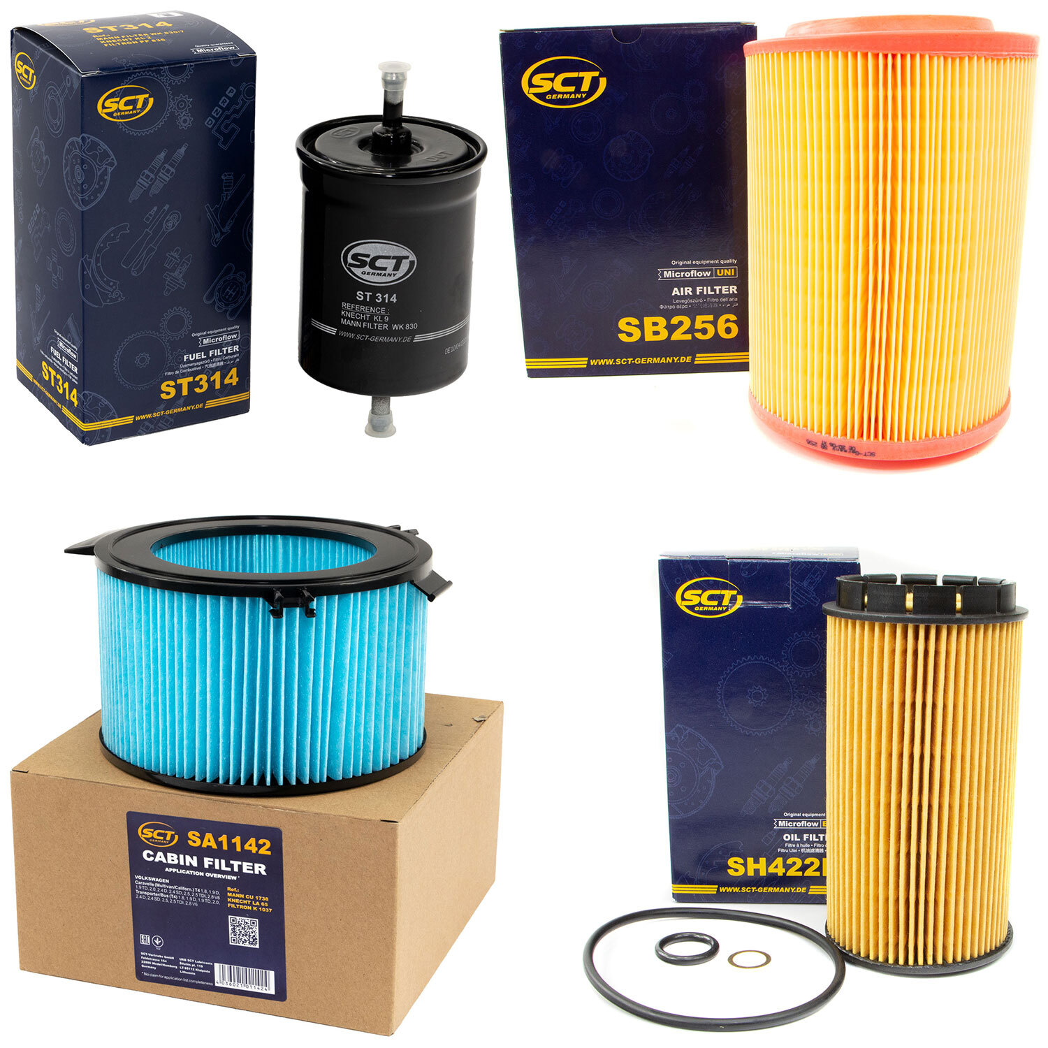 Filter Set SCT Kraftstoff- ÖL- Luft- Innenraum- für VW Transporter IV 2.0