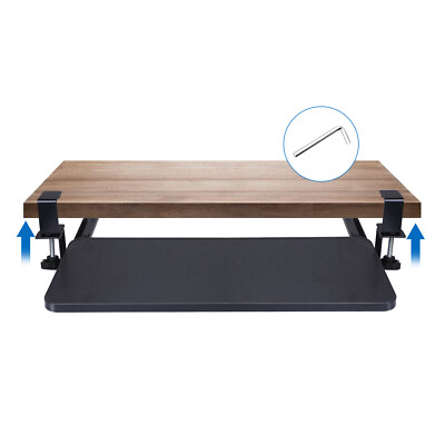Stand Up Desk Store Compact Clamp-On Adjustable Height Under Desk Keyboard Tray