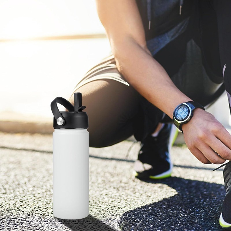Kerilyn Stainless Steel Water Bottle with Straw & Wide Mouth Lid, Wide Rotating