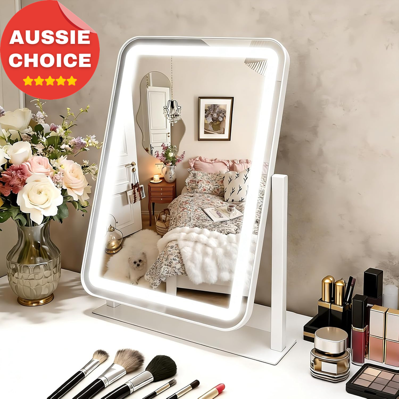 LED Makeup Mirror 10X Magnification Touch Control 3 Color Dimming White