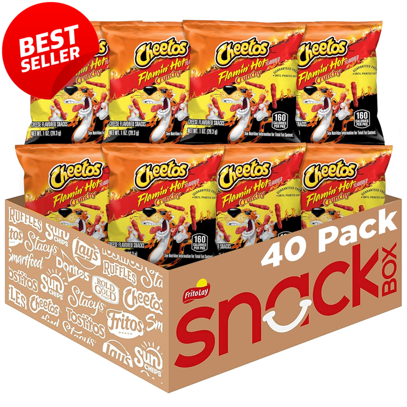 Flamin Hot Crunchy Cheese Snacks 1oz 40 Pack Spicy Chips Bulk - US