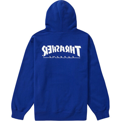 Pre-owned Supreme Thrasher Hooded Sweatshirt Royal In Blue