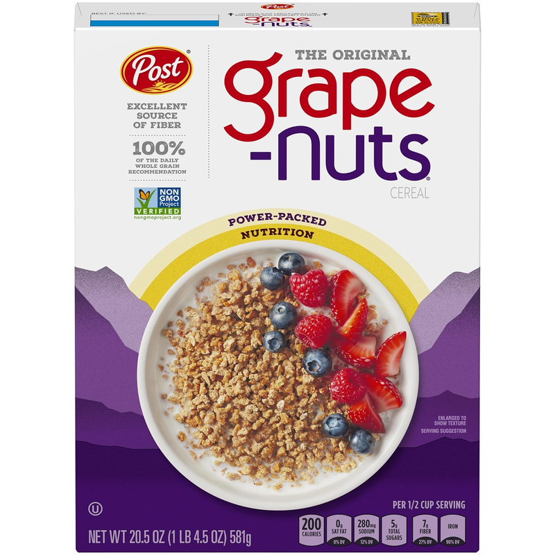 Grape Nuts Original Breakfast Cereal, Crunchy Whole Grain Wh