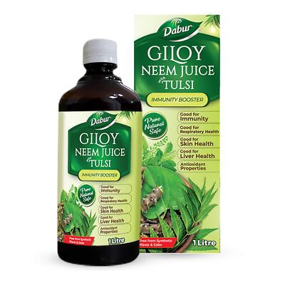 Dabur Giloy Neem Tulsi Juice | Benefit of 3-in-1 Immunity Boosters. 1 ltr.